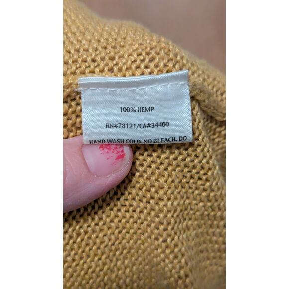 Eileen Fisher Women’s Mustard Yellow Knit Cardigan Sweater, 100% Hemp, Size PM - Picture 5 of 9